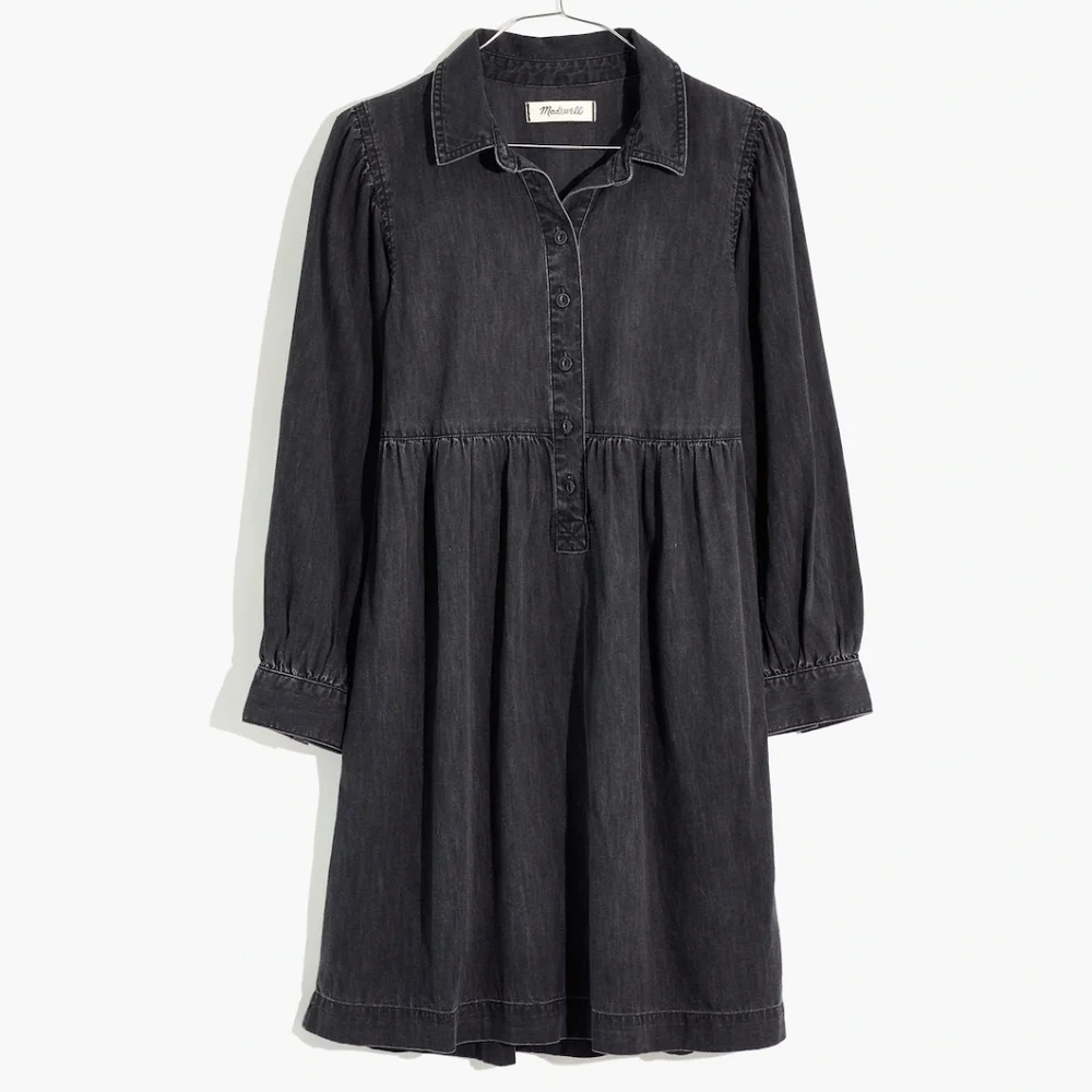 Madewell Black Denim Midi Dress - Picture 5 of 10